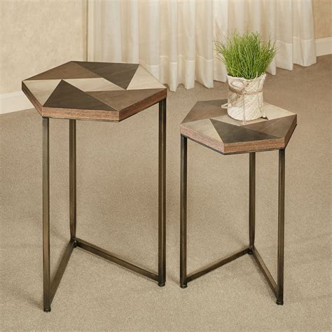 natural steel modern side table box|modern nesting end tables.